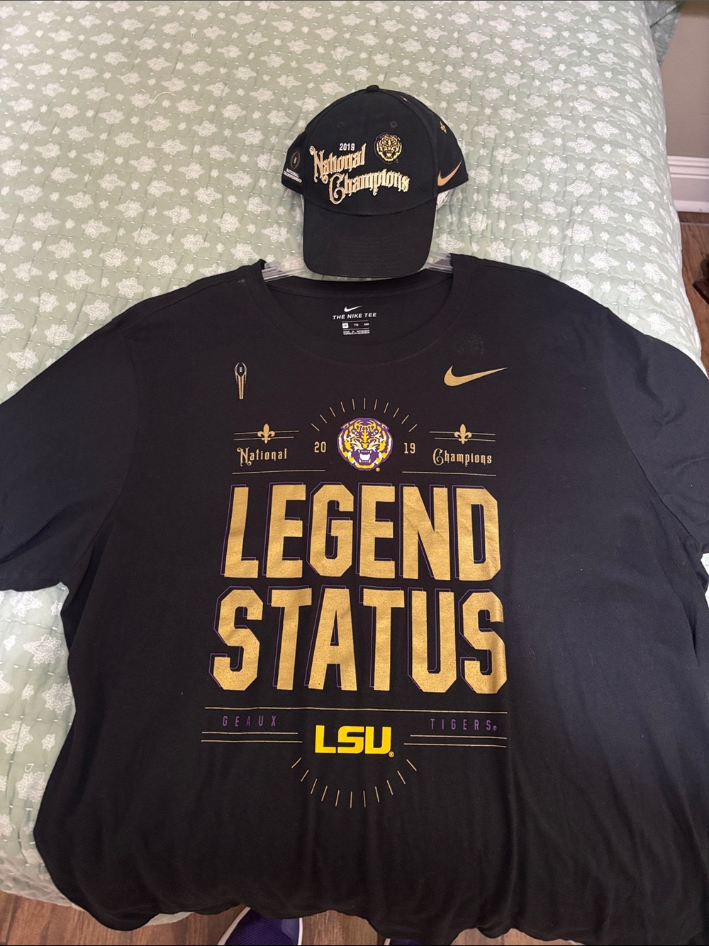 LSU Nike 2019 official national championship locker room cap and t-shirt